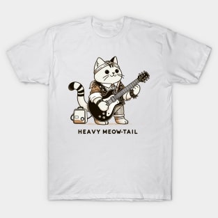 Electric Guitar Cat Pun Rock Music Funny Cat T-Shirt